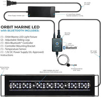 CURRENT USA 48"-60" Inch Orbit Marine LED Saltwater Reef Marine Aquarium Light with Bluetooth App Control | Wireless Lighting & eFlux Wave Pump Control for Fish Tank (4203)