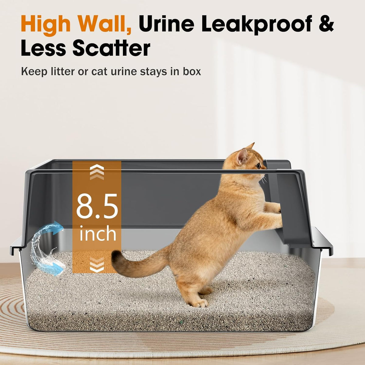 2PACK Stainless Steel Litter Box - Dark Grey / M - image 3