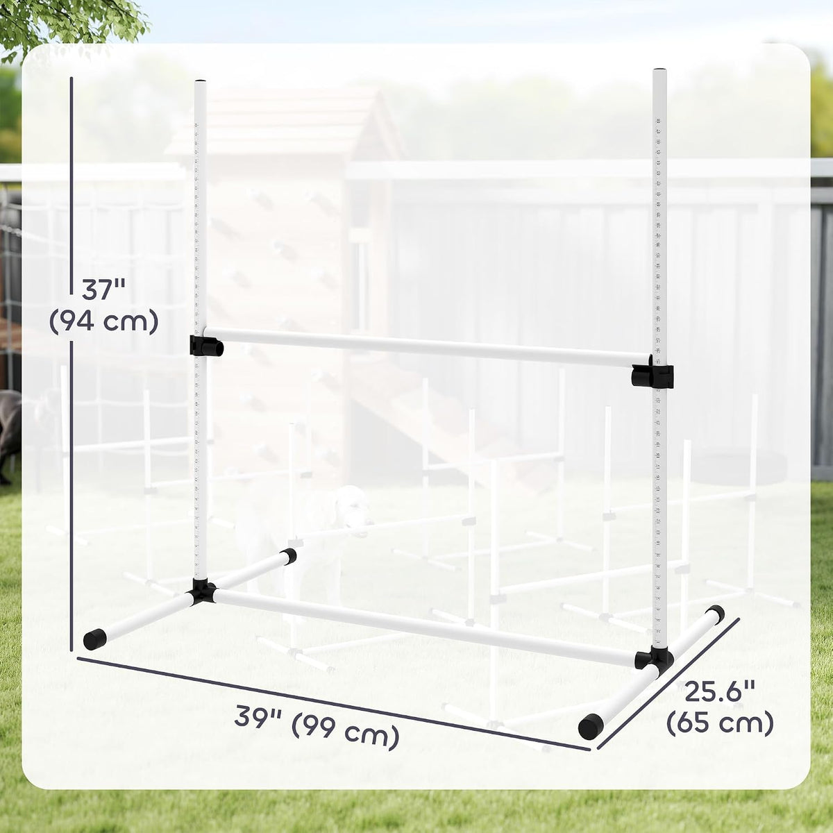 PawHut 4 Piece Dog Agility Training Equipment for Dog Agility Course - 6 Piece / White - image 3