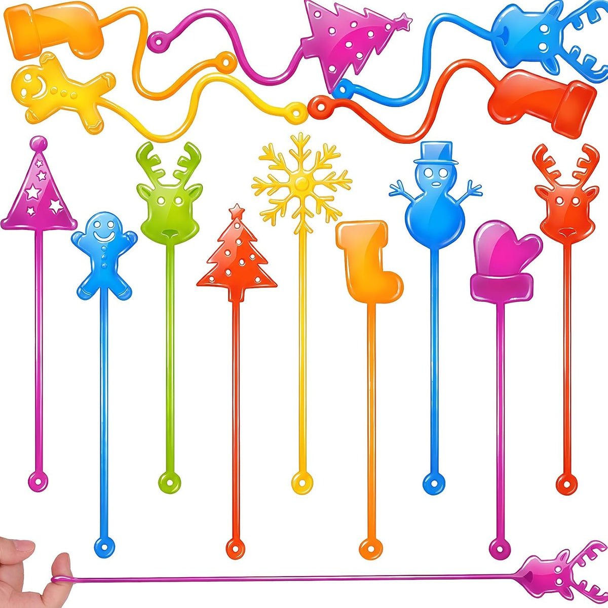 24 Pack Halloween Sticky Hands Toys - Christmas Sticky Hands 24