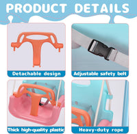 Foldable Toddler Swing Set for Indoor & Outdoor Use – Fun for Kids & Family - Pink - image 2