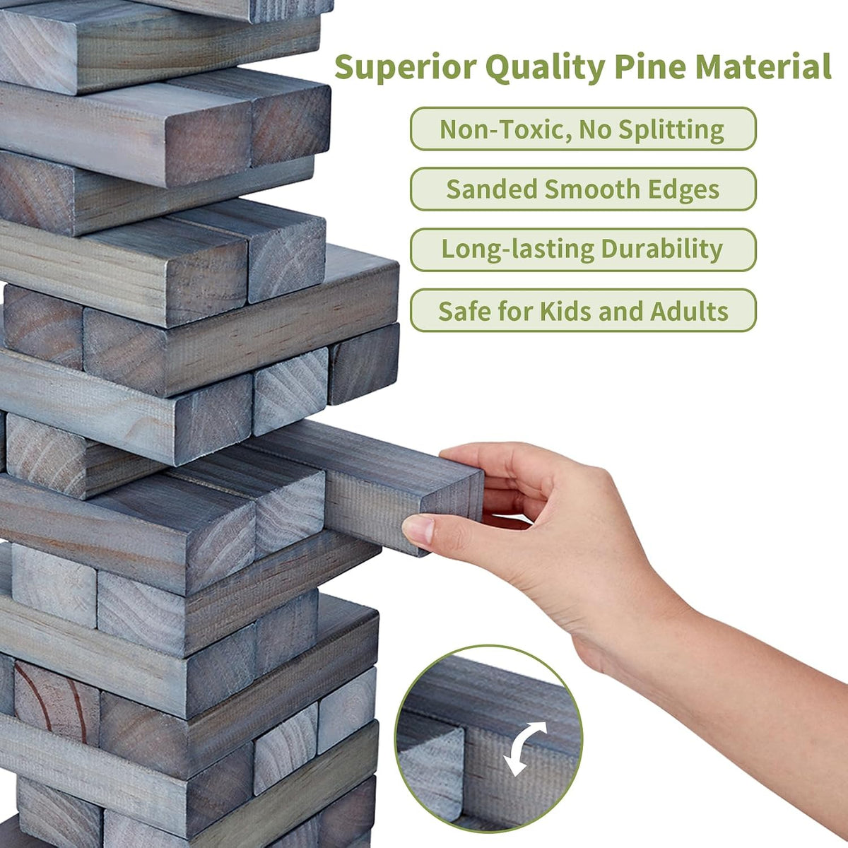 ApudArmis 60 Pcs Tumble Tower - Gray / M-Stack to 3.2 FT - image 2