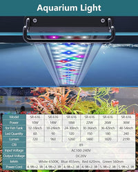 Led Aquarium Light for Plants-Full Spectrum Fish Tank Light with Timer Auto On/Off, 48-54 Inch, Adjustable Brightness, White Blue Red Green Pink LEDs with Extendable Brackets for Freshwater