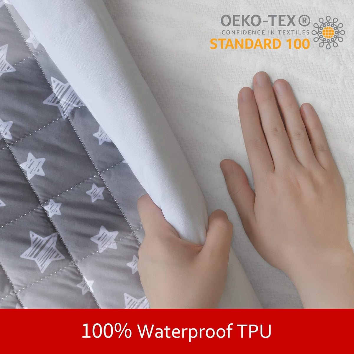 Waterproof Dog Bed Covers Replacement Lovely Grey Star Print - Grey Star / 29 x 41 x 6 inch - image 2