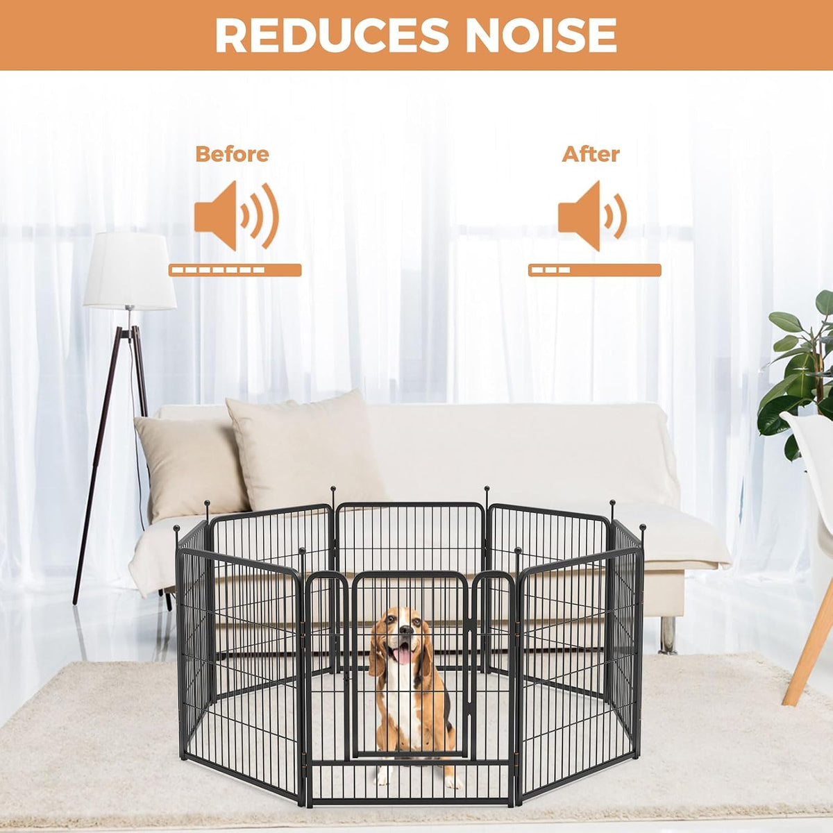 FXW Floor Protectors, Dog Playpen Accessories, Patented - Orange / Muffler Tubes - image 3