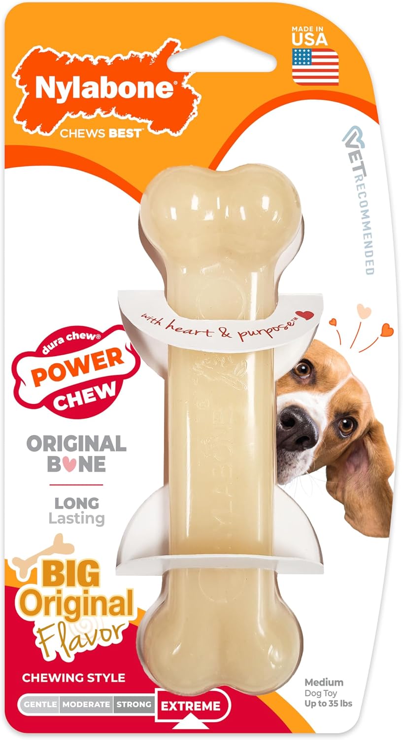 Nylabone Power Chew Original Bone Dog Chew Toys - Original / Medium