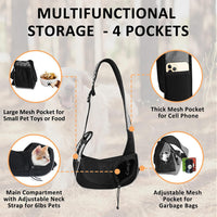 Gloppie hands-free dog carrier sling with padded shoulder strap and mesh pockets, up to 5 lbs - view 4