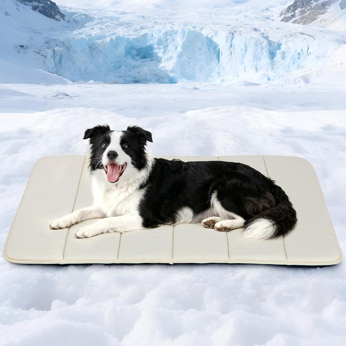 Dog Cooling Mat for Large Dogs, 35"x23" Memory Foam Pet Pad – Essentials for Dogs - Dark Beige / 35"L x 23"W x 0.8"H