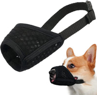 Dog Muzzle, Puppy Soft Mesh Muzzles for Grooming Biting Chewing – Essentials for Dogs - Black / M-(Snout 7¼”-8”)