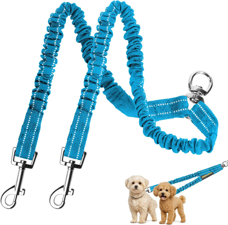 MingXpet 2 Dog Leash, Dog Leash for 2 Dogs - Blue / Small