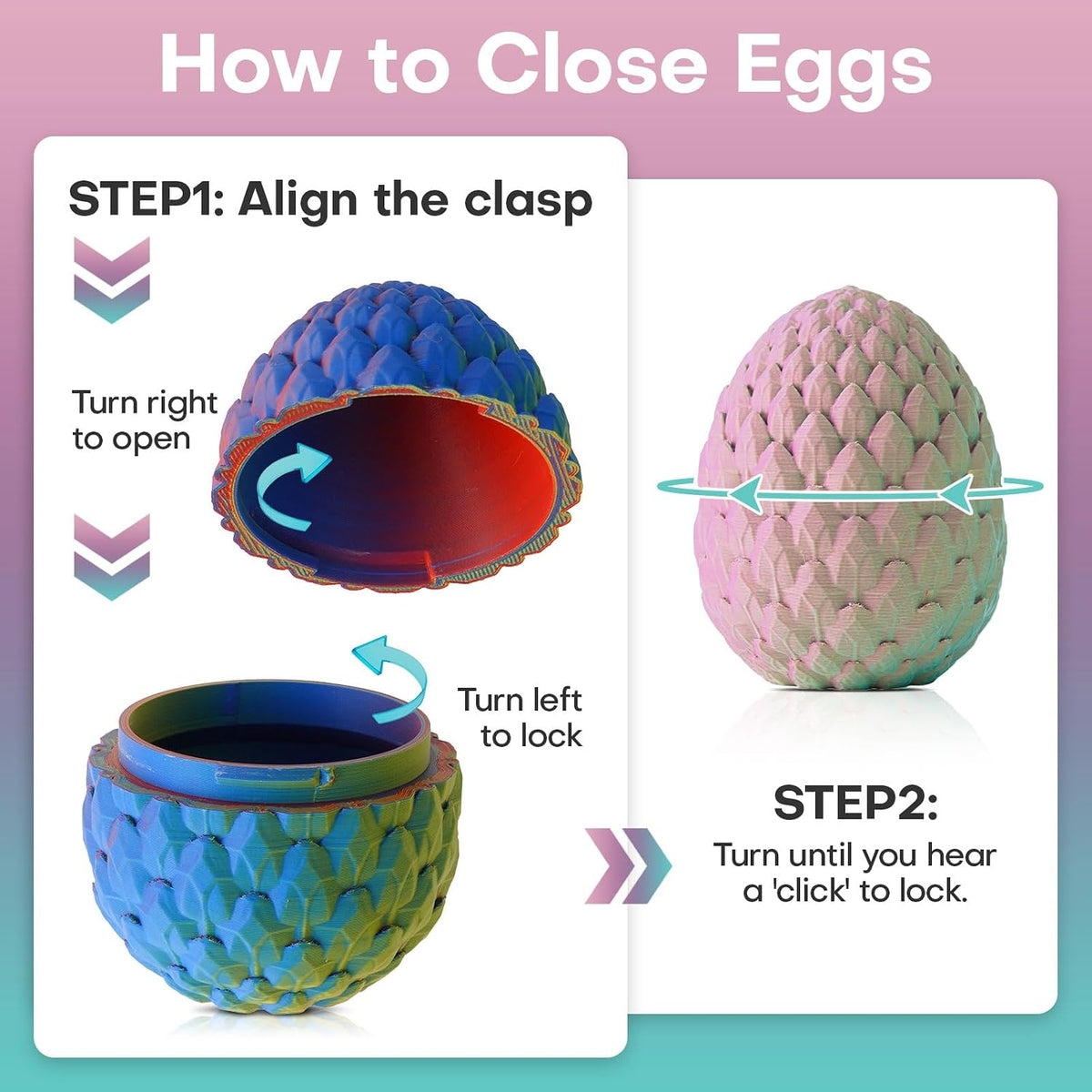 3D Printed Dragon Eggs with Dragon Inside - Random Mist Forest - image 4