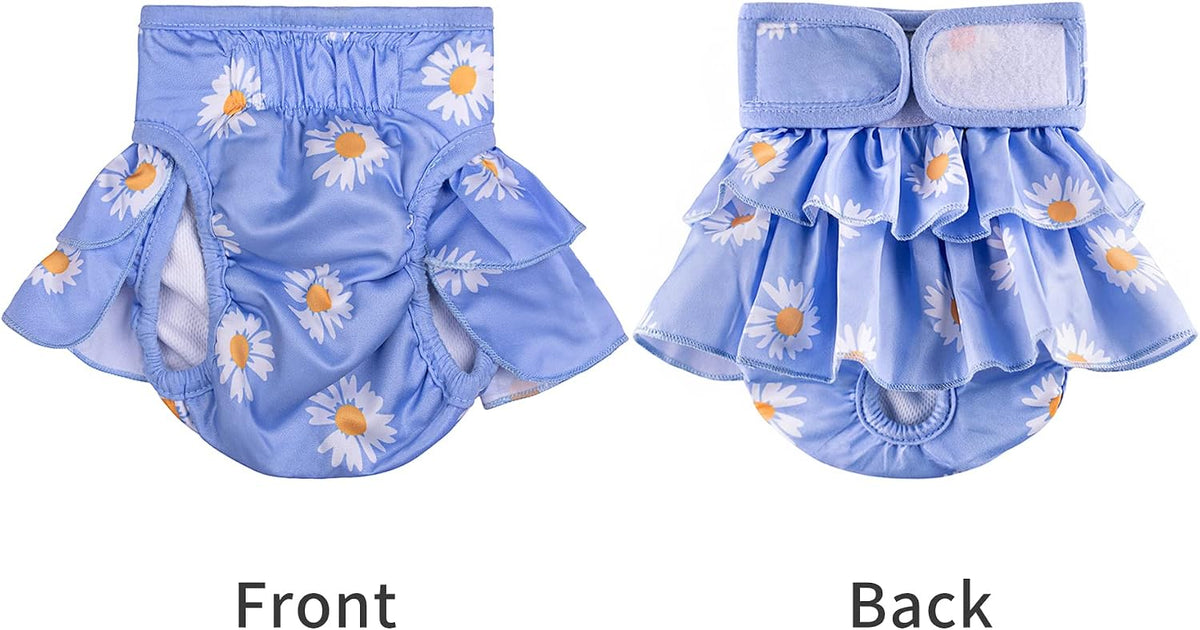 Washable Female Dog Diapers, Durable Pet Skirt for Dog Dress - Large / Pink Green Blue - image 4