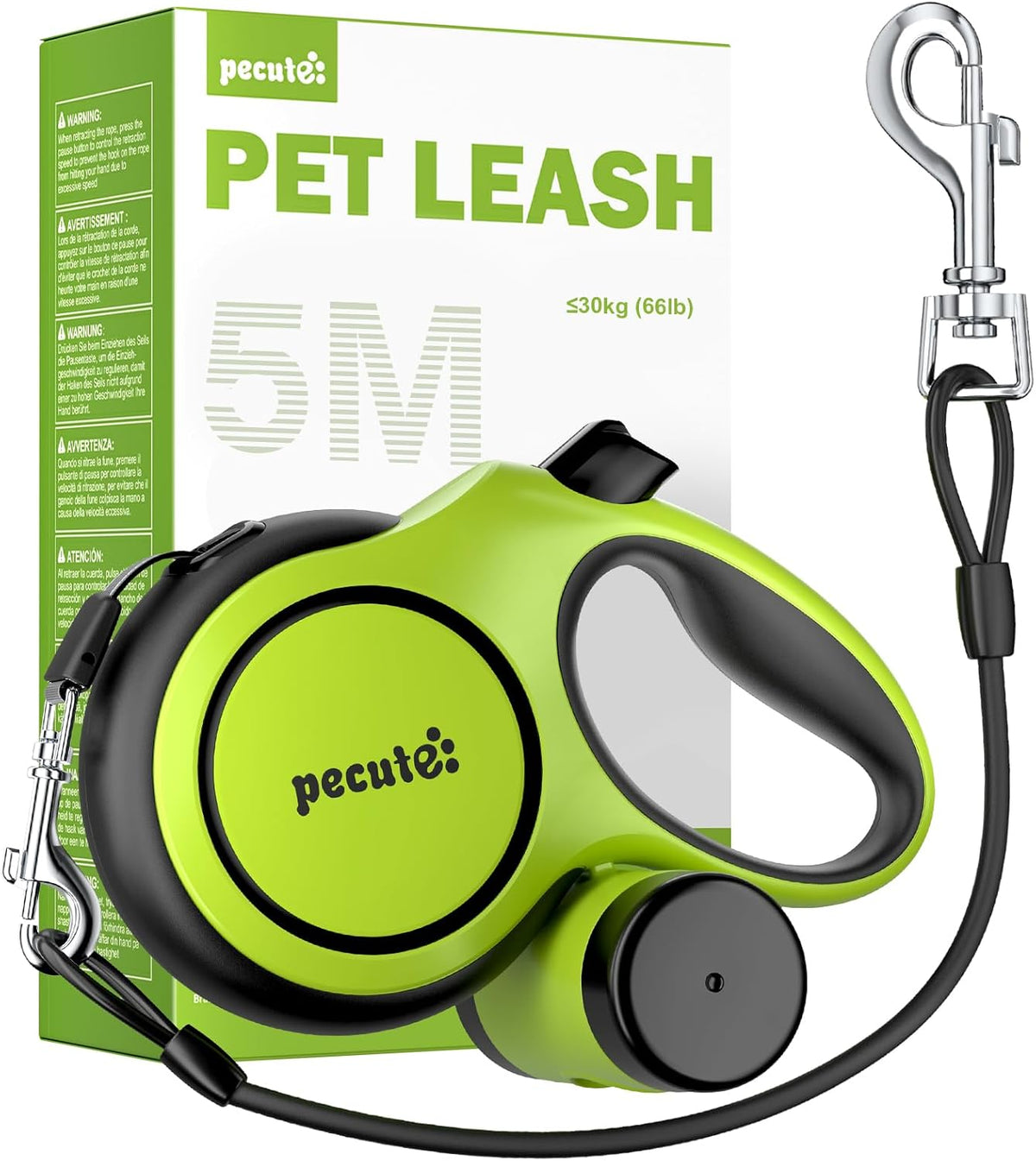 Pecute Heavy Duty Retractable Dog Leash 26ft for Large Dogs – Essentials for Dogs - Green / 16ft| up to 66 lbs| chew proof extender