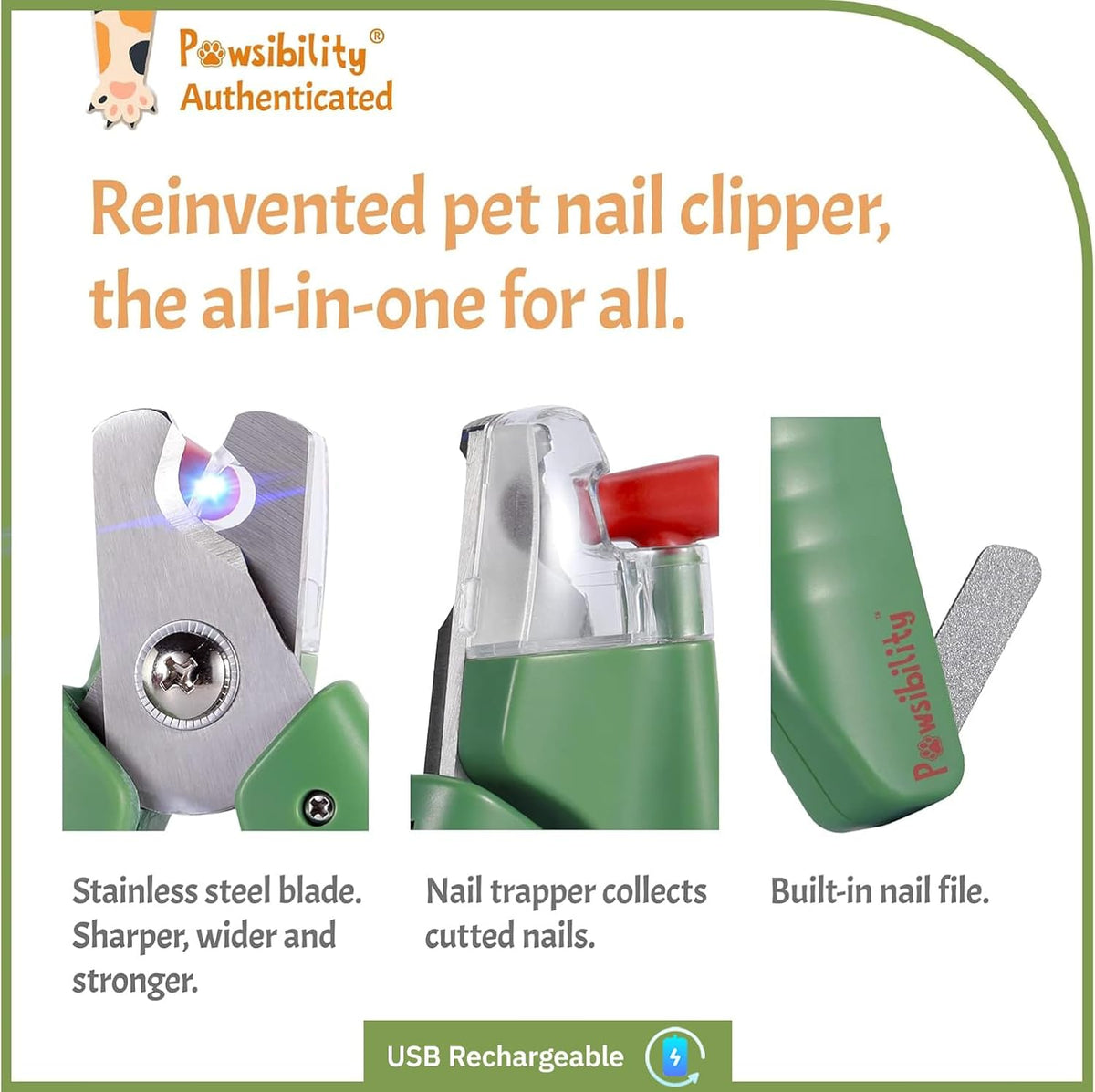 Reinvented Pet Nail Clippers for Your Pal - Small&Medium / Green - image 2