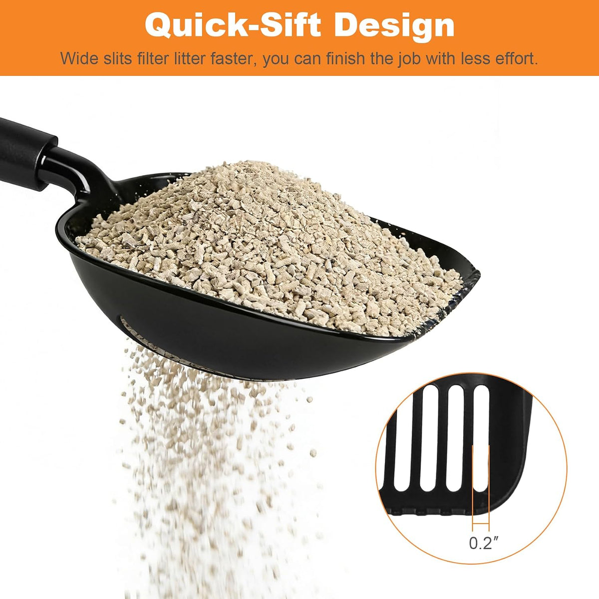 Cat Litter Scoop, Metal Litter Scooper with Detachable Long Handle – Daily Care for Cats - image 3