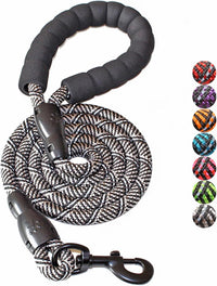 2/4/5/6 FT Dog Leash with Comfortable Padded Handle and Highly - 1/2'' x 5 FT / Black Silver