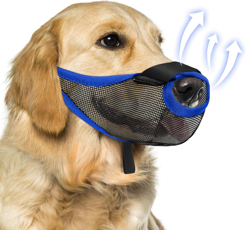 Dog Muzzle, Soft Air Mesh Muzzles for Medium Sized Dogs - Blue / S