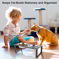2 Set Elevated Cat Food Water Bowls - Black- 3pack - image 3