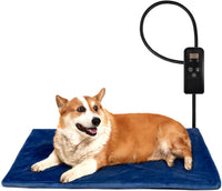 Niubya Pet Heating Pad for Dogs Cats with Timer and Soft Cover - Navy / 30" x 18"