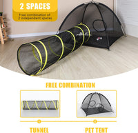 Outdoor Cat Enclosures for Indoor, Portable Mesh Tent - 2PC Cat House with Tunnel - image 2