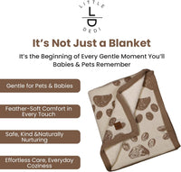 Small Pet Blanket, 100% Organic Cotton - Earth Ivory / Mocha Meringue - image 4