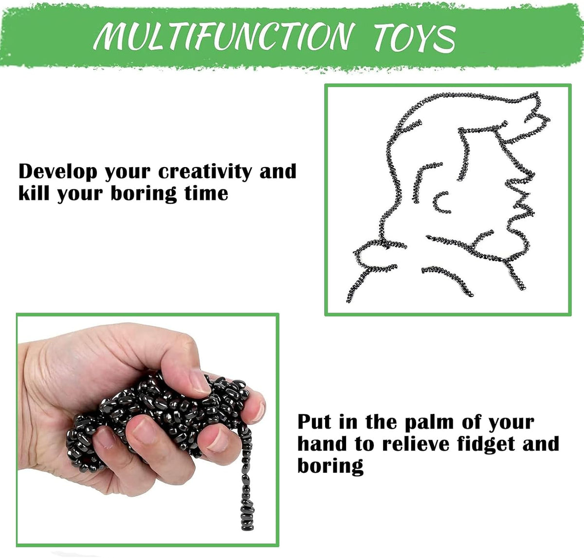 Matassari 550pcs Fidget Toy - 1000 PCS (Black) - image 4