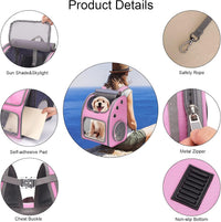 Expandable Cat Backpack Carrier for Small Cats/Dogs Airline Approved – Essentials for Dogs - Pink-Standard - image 4