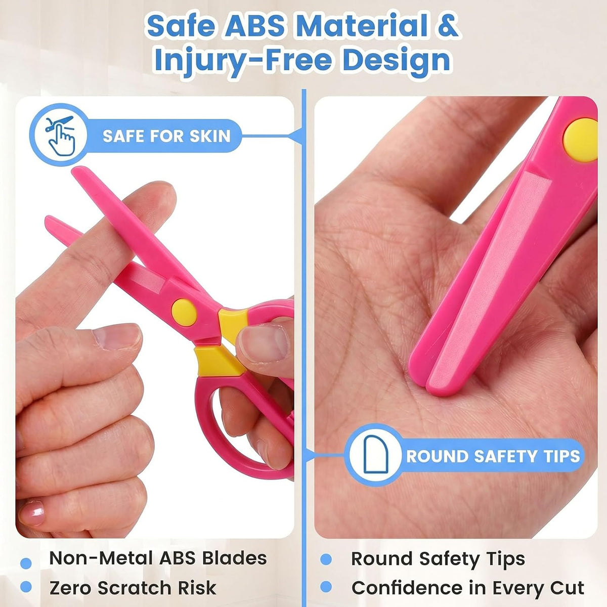 LovesTown 5 Pack Toddler Safety Scissors, Blunt Tip - image 4