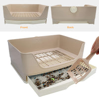 Large Rabbit Litter Box, Bunny Litter Box with Drawer - White - image 3