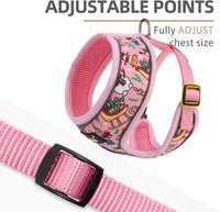 Pupteck Soft Mesh Dog Harness Sized and Leash Set Pet Puppy Cat - Pink (Snowmen) / S (NECK: 12", CHEST: 14"-18") / Classic over-the-head harness - image 3
