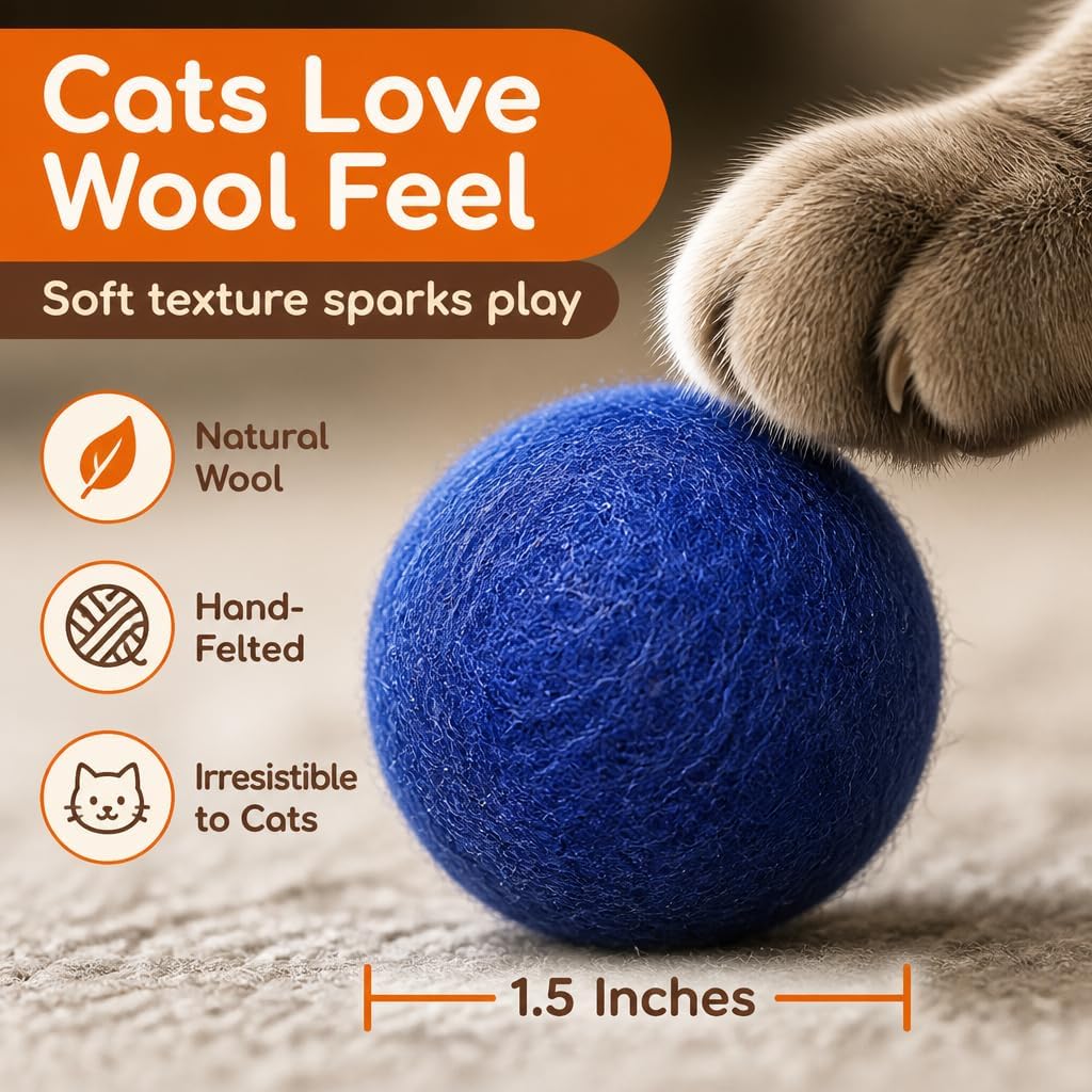 Wool Cat Toy, Felted Wool Rainbow Squid - image 3