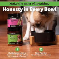 Pumpkin Fiber Powder Supplement for Dogs - All Natural Dog Probiotic with Psyllium Husk, Pumpkin Seeds and Apple Pectin for Healthy Digestion (90 Scoops)