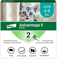 Advantage II Kitten Vet-Recommended Flea Treatment & Prevention | Cats 2-5 lbs. | 2-Month Supply