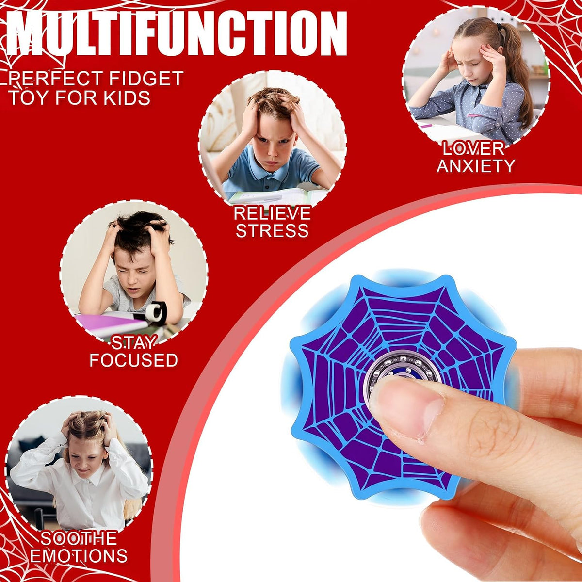 Sotiff 24 baseball fidget spinners, mini acrylic spinners with baseball print - view 16