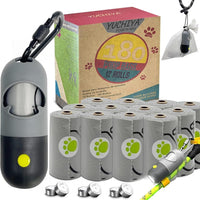 Dog Poop Bags Holder with LED Flashlight - Grey and Black / 1 Count (Pack of 13)