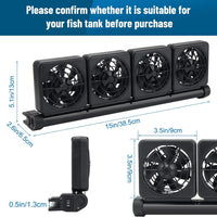 Aquarium Fan 2 3 4 Heads, Aquarium Chillers Cooling Fan Adjustable Fish Tank Cooling Fan with 2 - 4 head - image 2