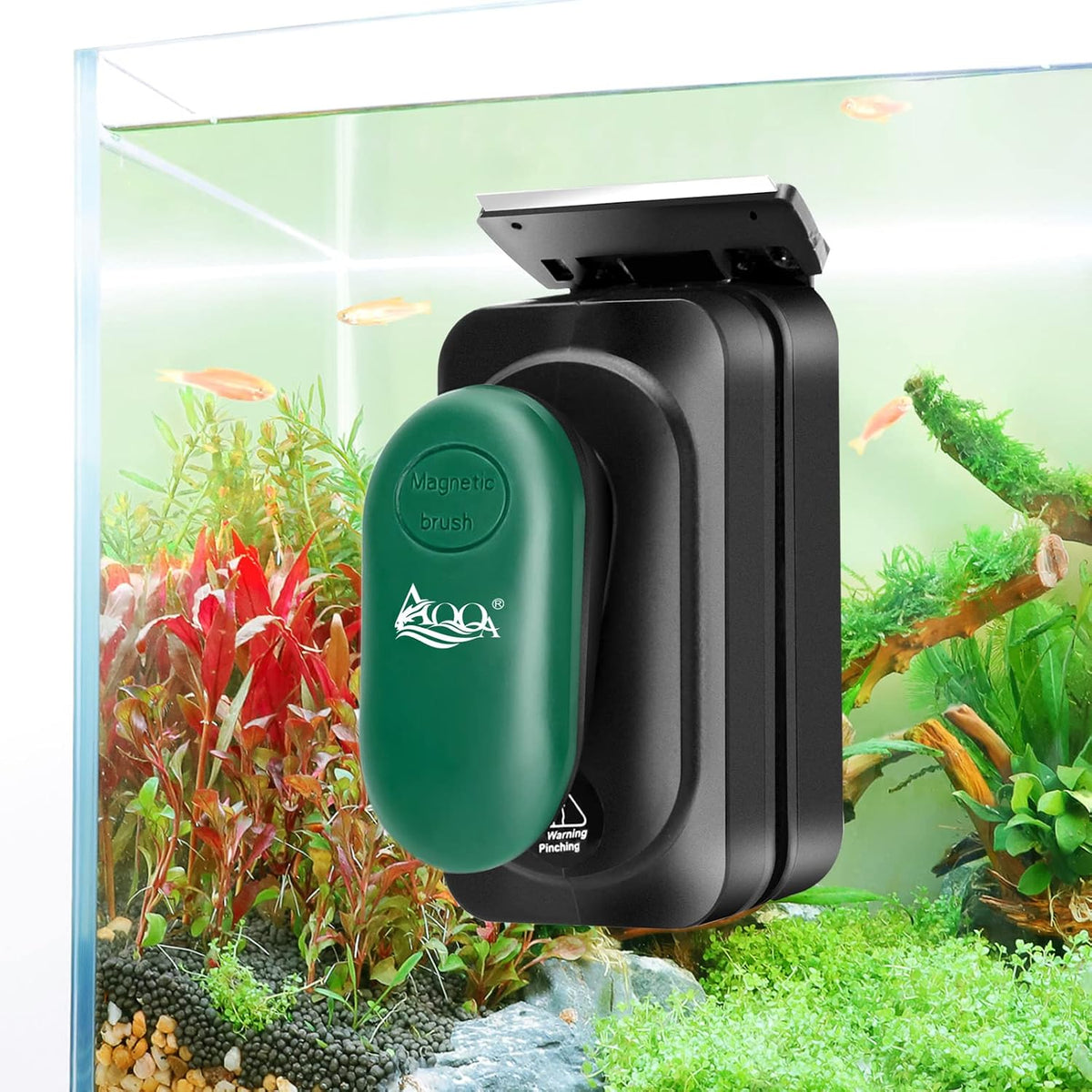 AQQA Aquarium Strong Magnetic Cleaner Brush - Small / Green