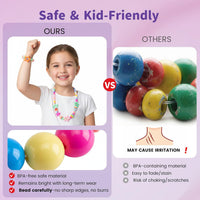 BigOtters 6 sets of girls bead necklaces and bracelets with heart, flower and star beads - view 4