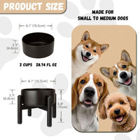 Raised Ceramic Dog Bowl Set with Stand - Black / 1 Bowl - 3.5 Cups - image 2