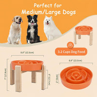 Elevated Slow Feeder Dog Bowl - Orange / 3.2 Cups - image 2