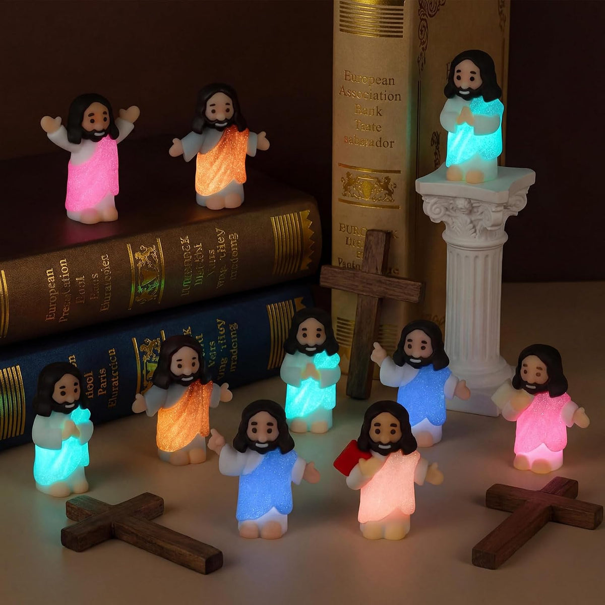 CroBlissful 50 little Jesus figurines that glow in the dark, five colors - view 16