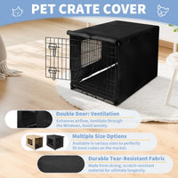 X-ZONE PET Dog Crate Cover Waterproof Kennel Cover - 48.4"L x 30.3"W x 32.3"H / Black with Window - image 2