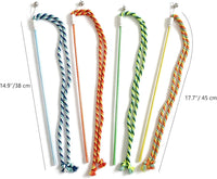 Cat Wand Toy 4 PCS Vibrant Plush Srtip Teaser Wands Interactive Cat - C - image 2