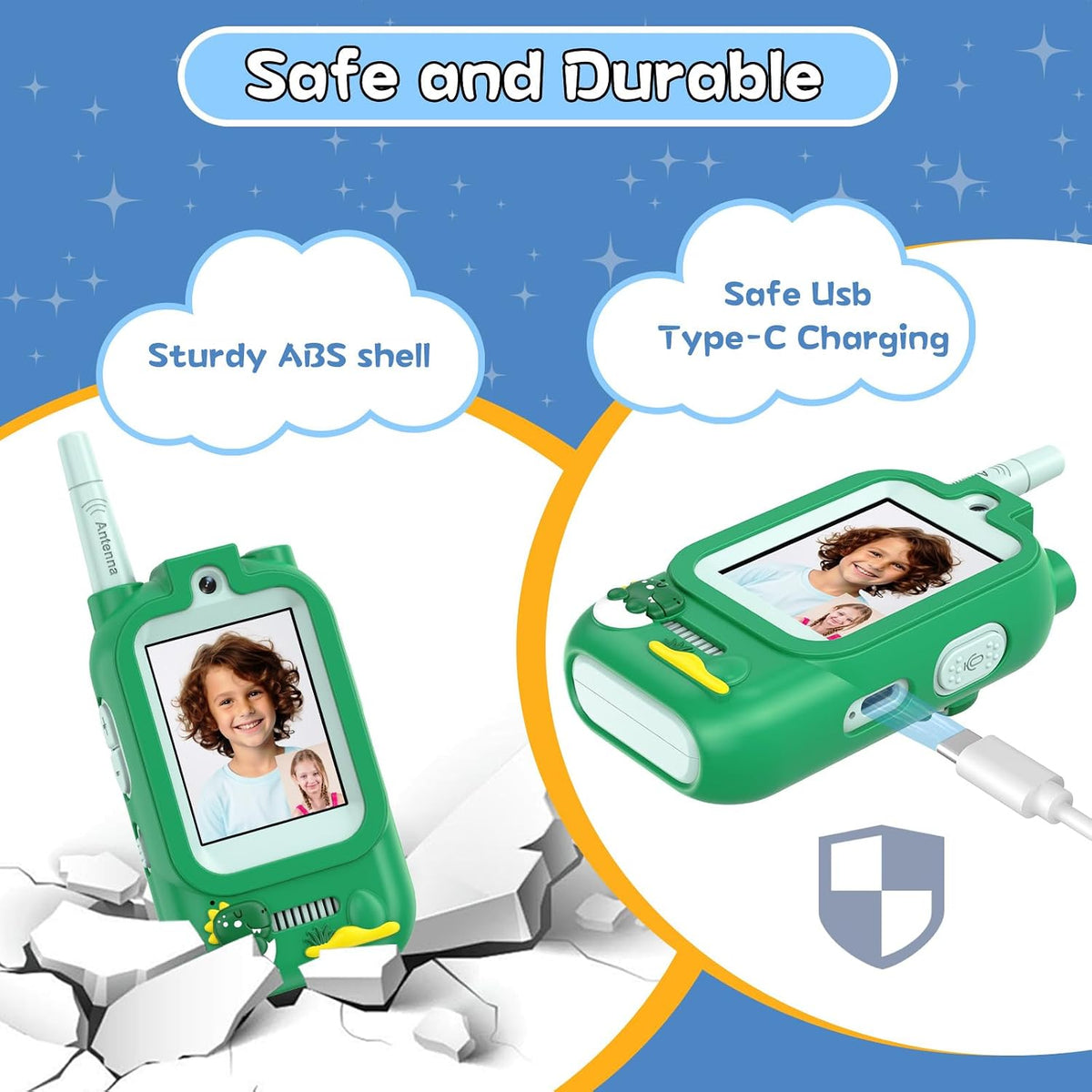 Video Walkie Talkies for Kids - Dark Green+Dark Green - image 4