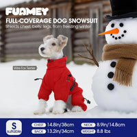 Full Body Dog Coat,Warm Dog Fleece Jackets with Harness Built in Windproof Dogs Snowsuit Zip up Pet - Red / Small - image 3