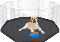 PEEKABOO Foldable Rustproof Dog Playpen with Door, 8 Panels 24"H – Essentials for Dogs - Only Octagonal Bottom Pad