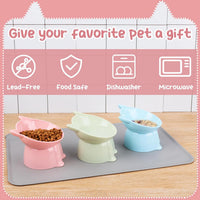3 Pcs Raised Cat Bowl 15° Elevated Cat Food Bowl Tilted Cats Bowls - Fashion - image 3