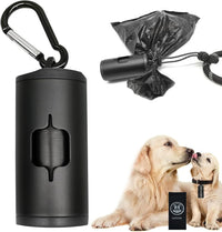 Aluminum Dog Poop Bags Holder with Carabiner Metal Pet Waste Bags - Black / 1 Count (Pack of 1)