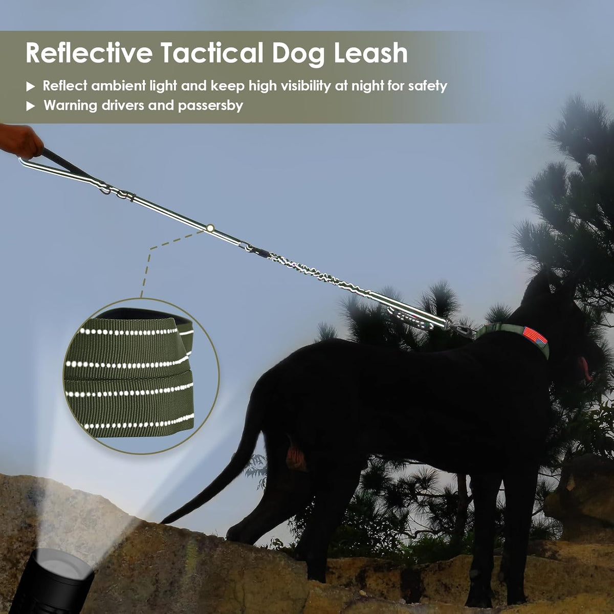 AUBELL Tactical Dog Leash Heavy Duty - Green - image 2