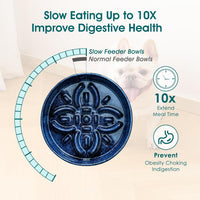 vancasso Ceramic Slow Feeder Dog Bowls - S-0.6 Cups / Blue - image 4